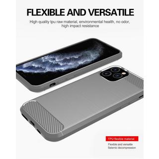 Cadorabo  Hülle für Apple iPhone 11 PRO MAX TPU Silikon Edelstahl-Karbonfaser Optik 