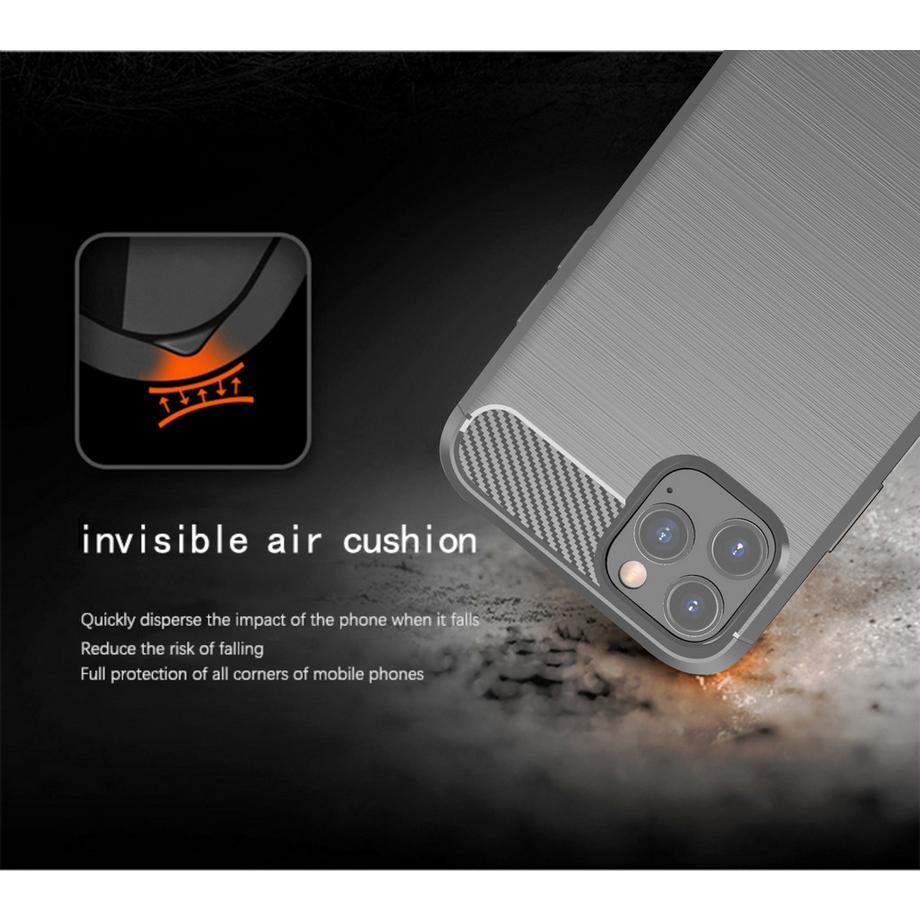 Cadorabo  Hülle für Apple iPhone 11 PRO MAX TPU Silikon Edelstahl-Karbonfaser Optik 