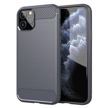 Housse compatible avec Apple iPhone 11 PRO MAX - Coque de protection en silicone TPU flexible, aspect inox et fibre de carbone