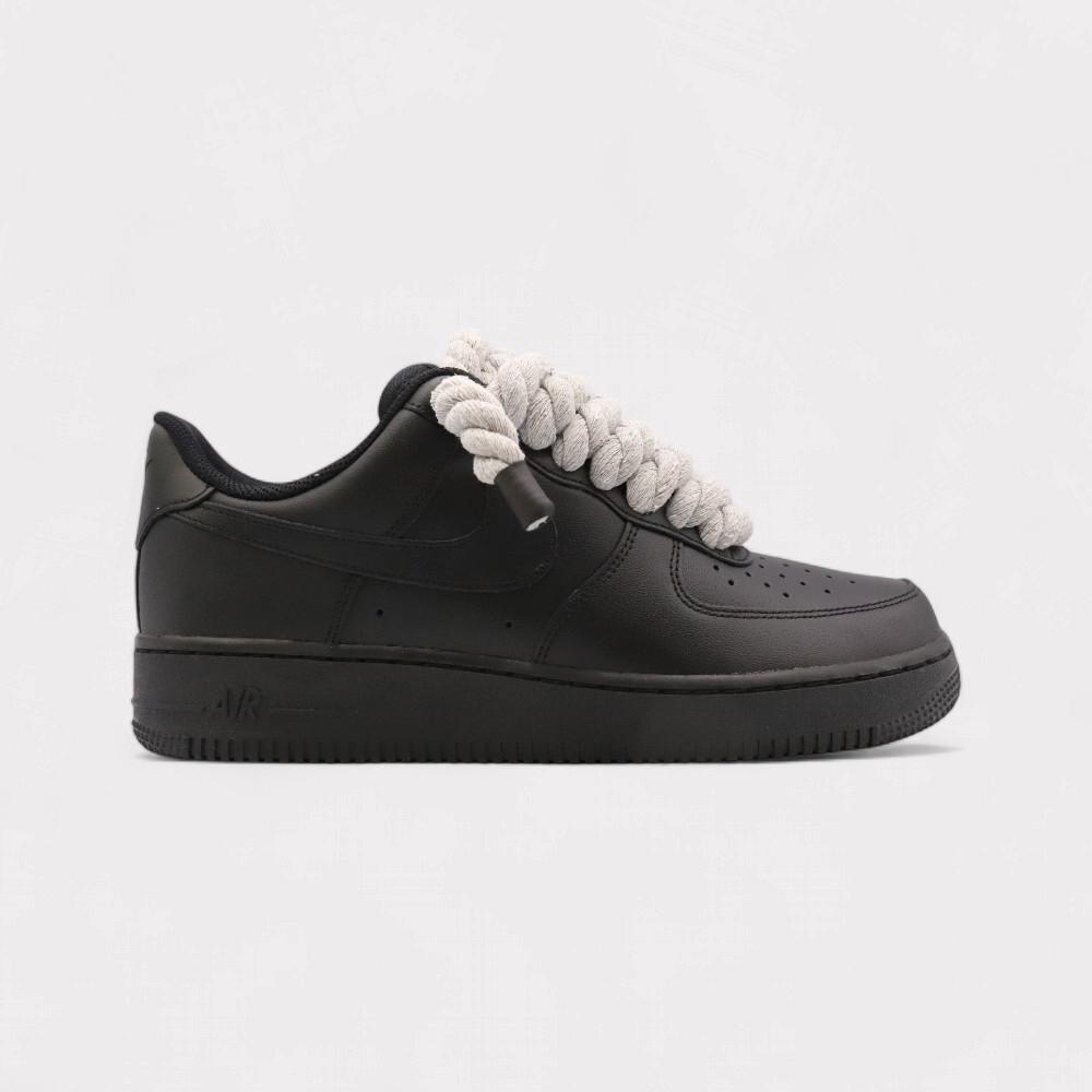 NIKE  Air Force 1 Black - Rope Lace Black 