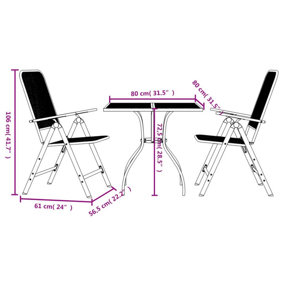 VidaXL Garten essgruppe metall  