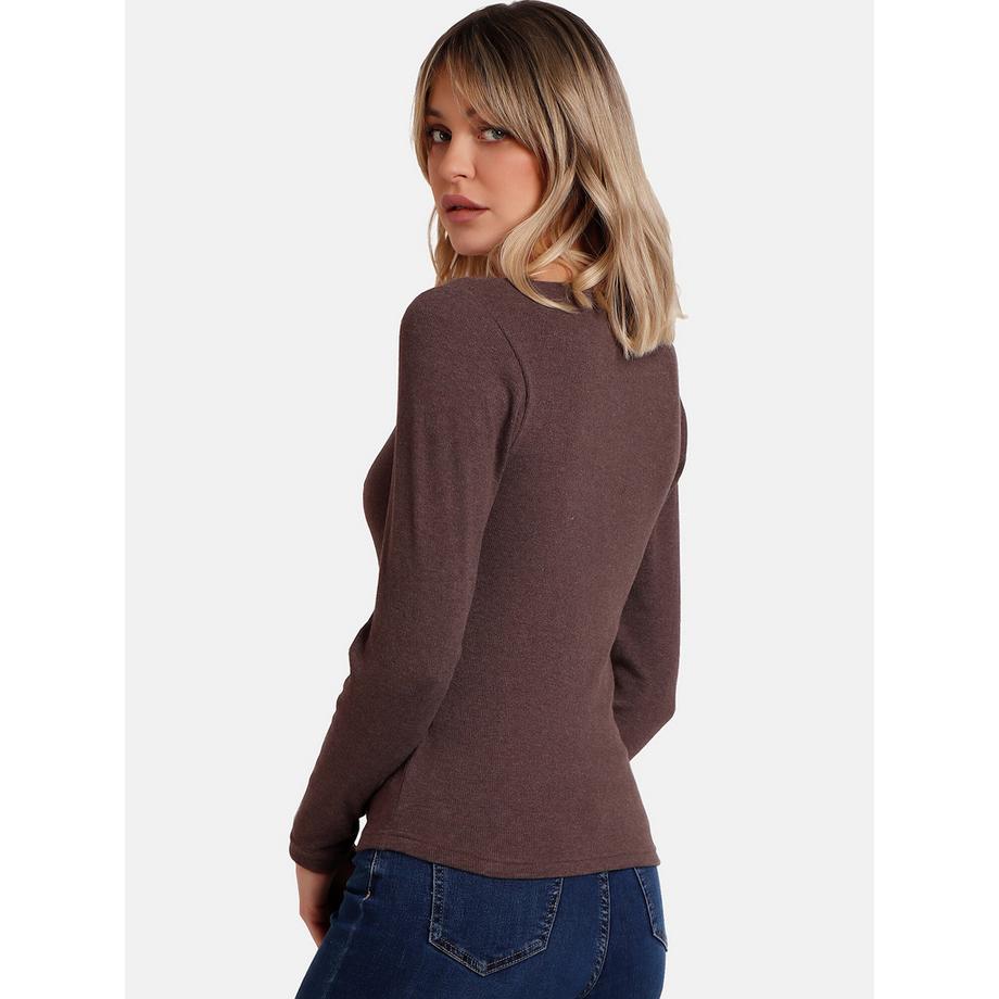 Admas Romantic Rib Langarm Top  