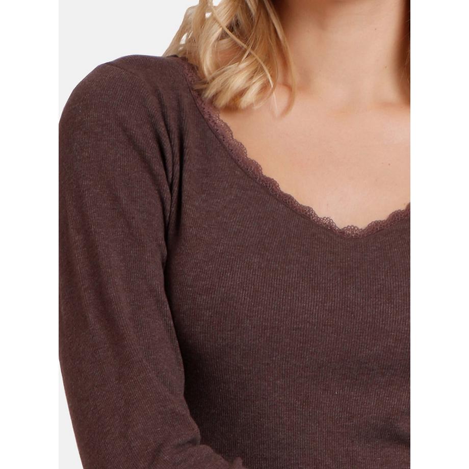 Admas Romantic Rib Langarm Top  