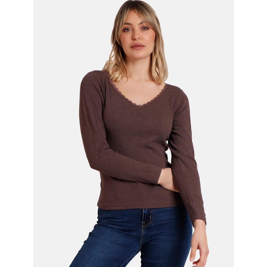 Langärmeliges Top Romantic Rib