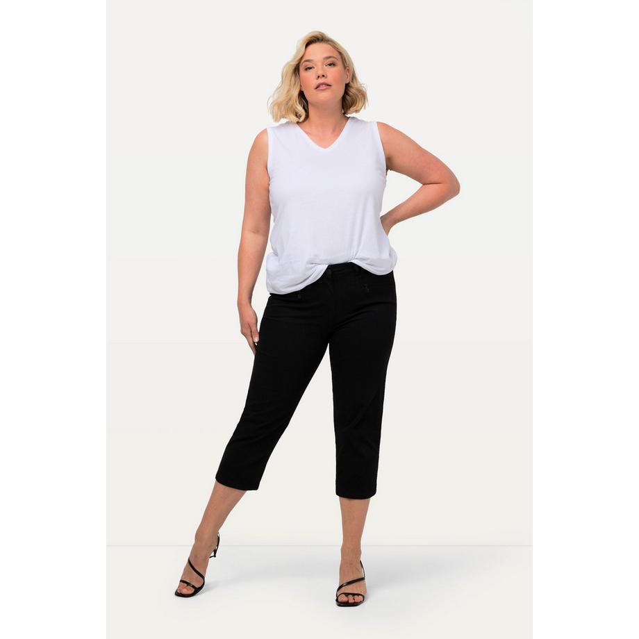 Ulla Popken Mony Pantalon Longueur Mollet Stretch Poches Zippées  