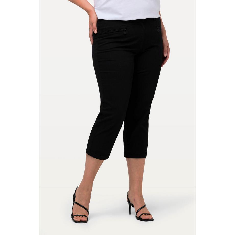 Ulla Popken Mony Pantalon Longueur Mollet Stretch Poches Zippées  