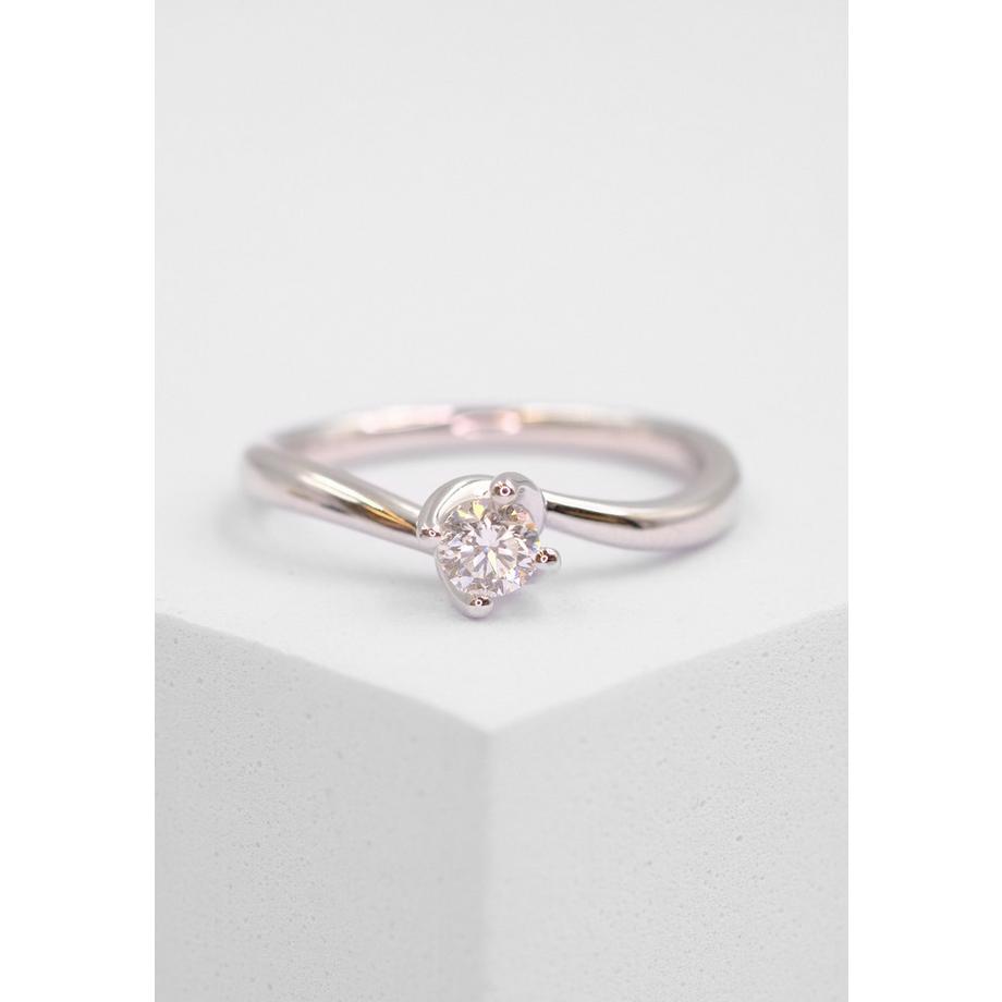 MUAU Schmuck  Solitaire Ring Diamant 0.24ct. Weissgold 750 