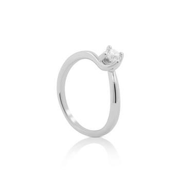 Solitaire Ring Diamant 0.24ct. Weissgold 750