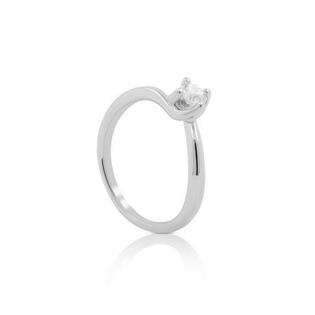 MUAU Schmuck  Solitaire Ring Diamant 0.24ct. Weissgold 750 