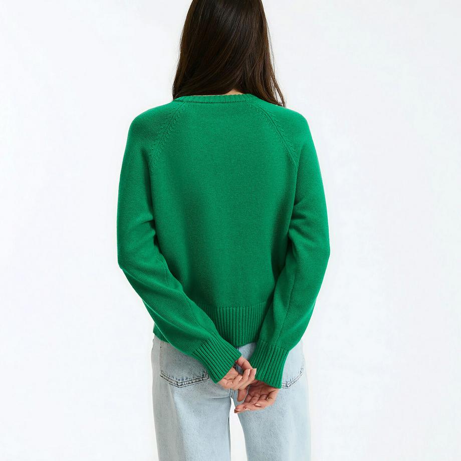 La Redoute Collections Kurze Strickjacke mit Rundhalsausschnitt aus Woll- und Baumwollgemisch  