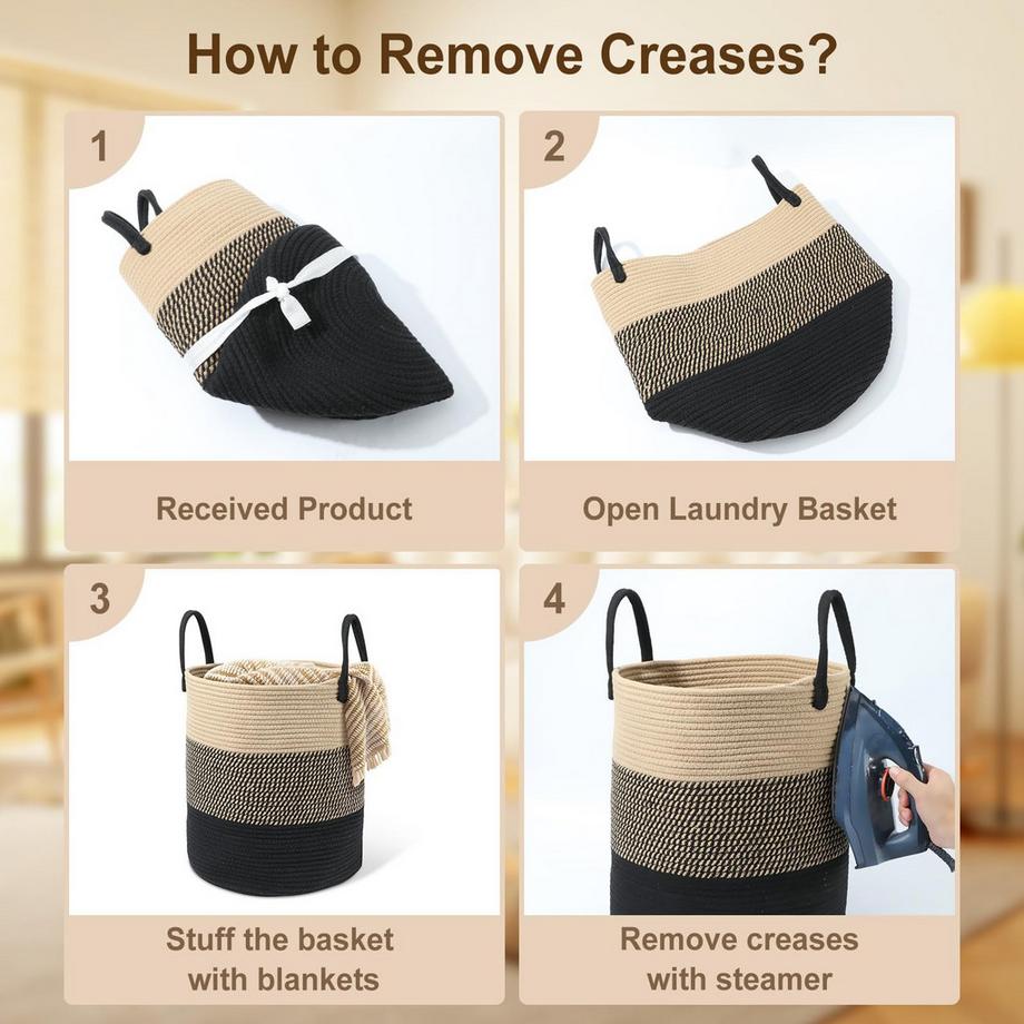 Alopini Gewebter Baumwollwäschekorbgewebter Baumwollwäschekorb  