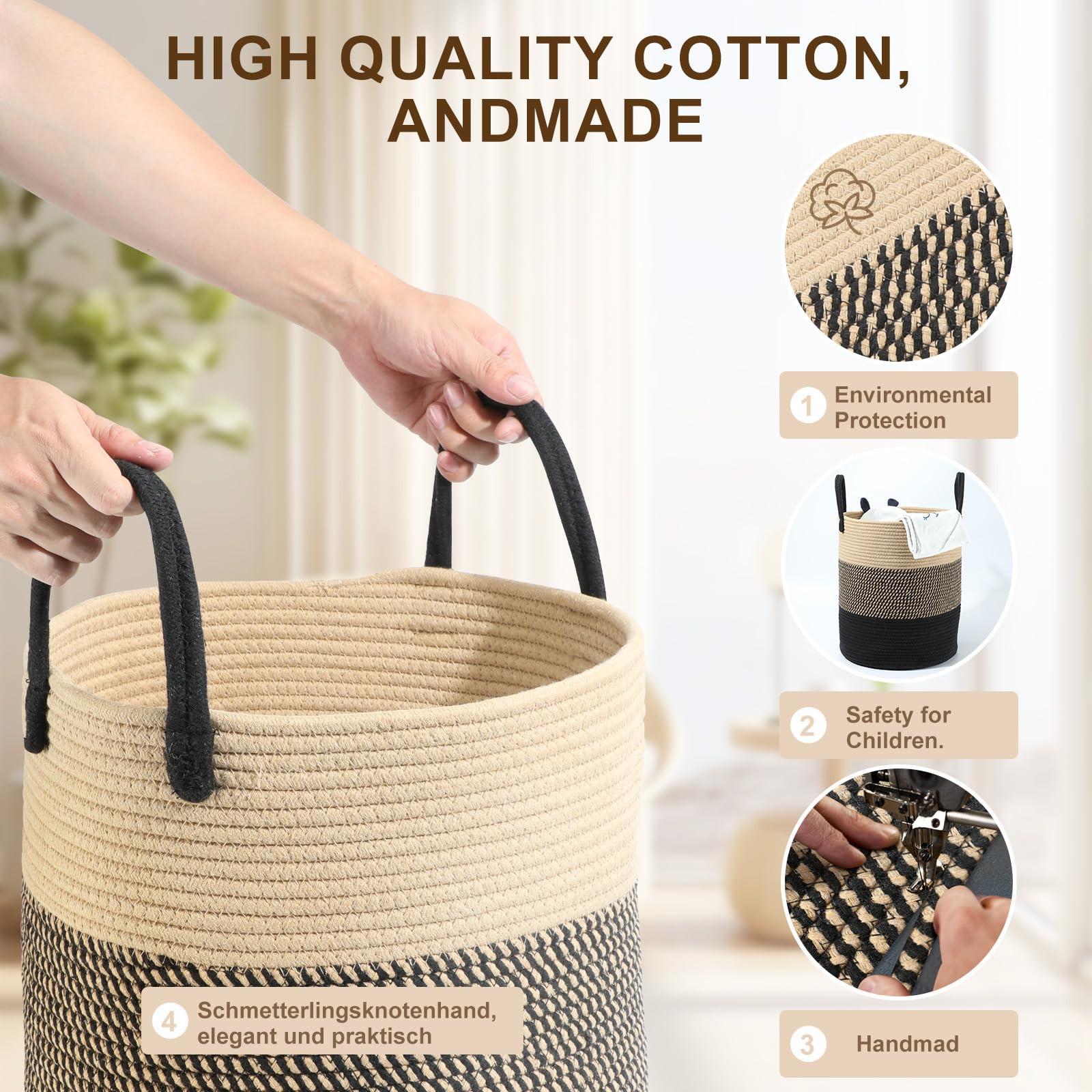 Alopini Gewebter Baumwollwäschekorbgewebter Baumwollwäschekorb  