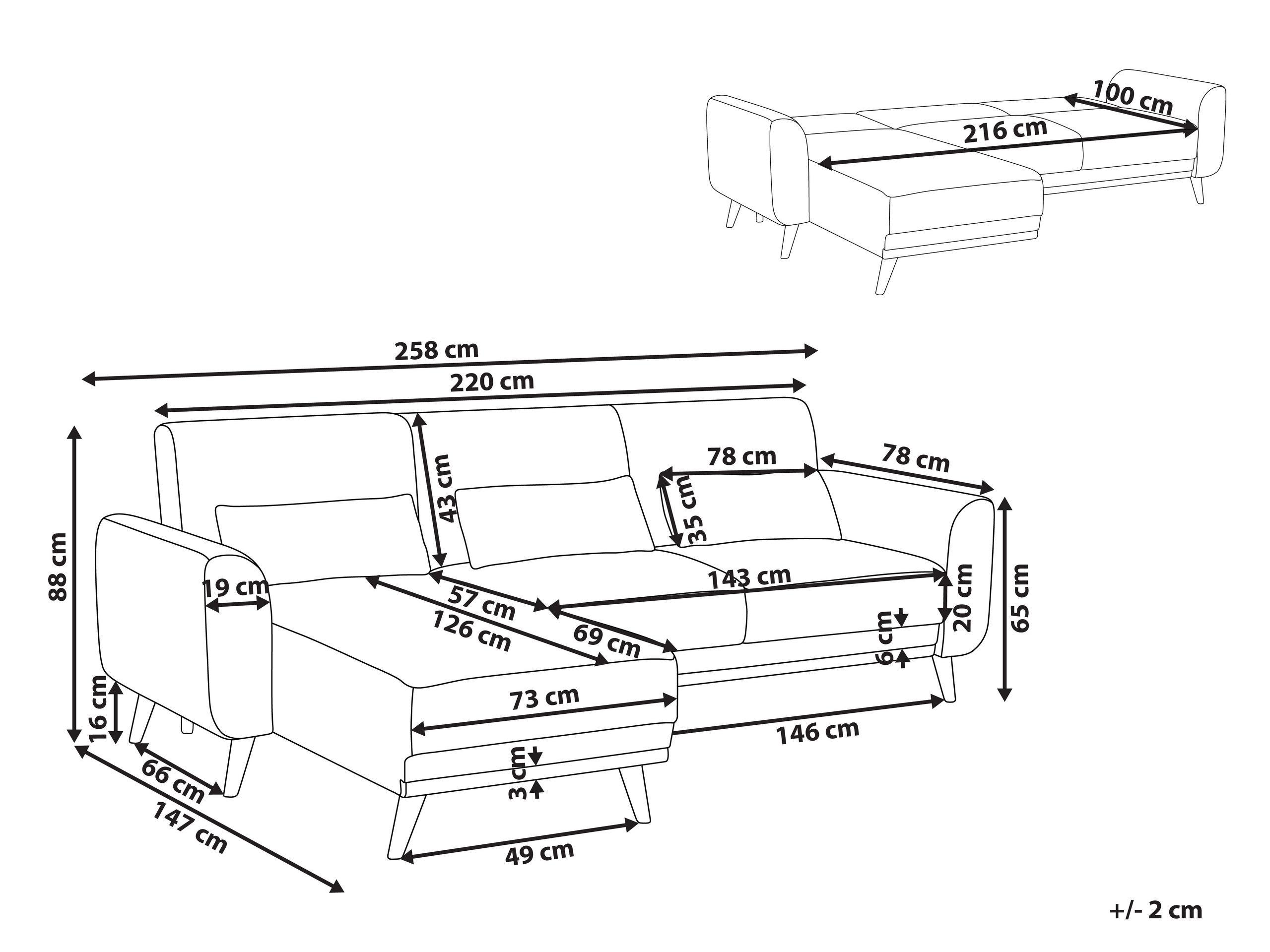 Beliani Ecksofa aus Polyester Modern OLLSTA  