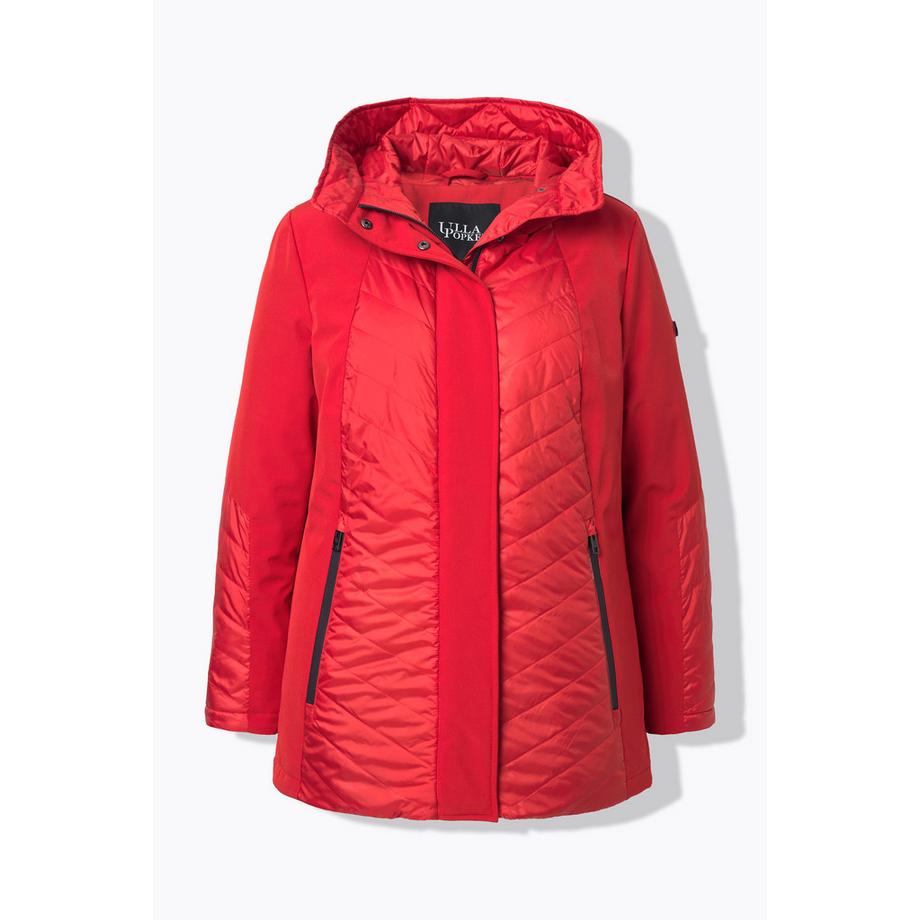 Ulla Popken HYPRAR Giacca softshell trapuntata idrorepellente linea ad A con cappuccio  