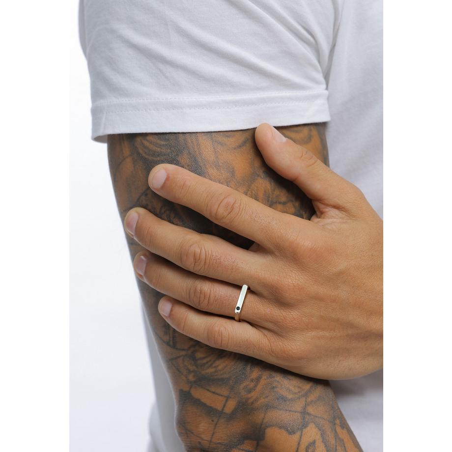 Kuzzoi  Bague Bague Signet Zirconia 925 Sterling Silver 