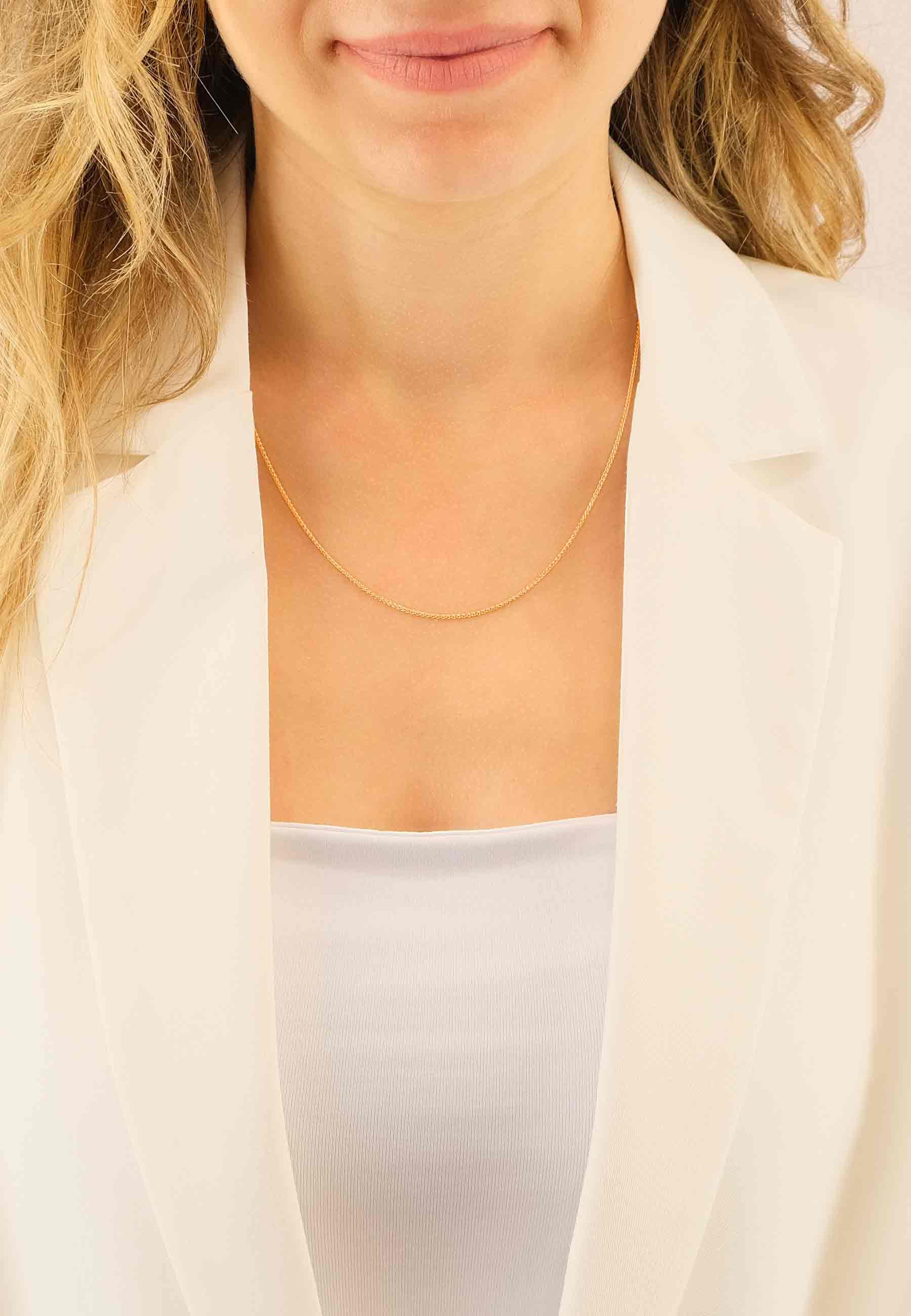 MUAU Schmuck  Collier Zopf Rotgold 750, 1.2mm, 50cm 