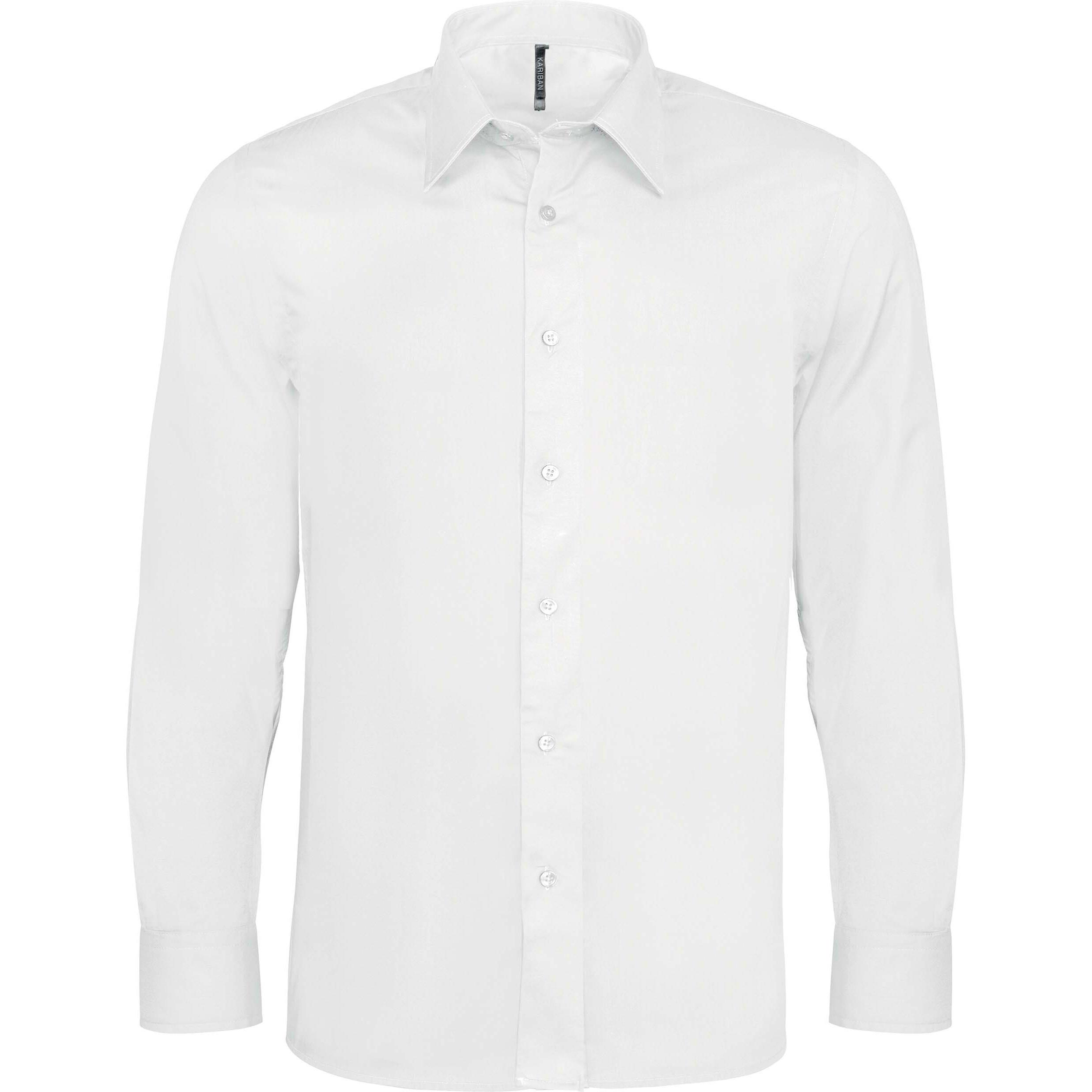 Kariban Camicia Cotone Elastan Maniche Lunghe  