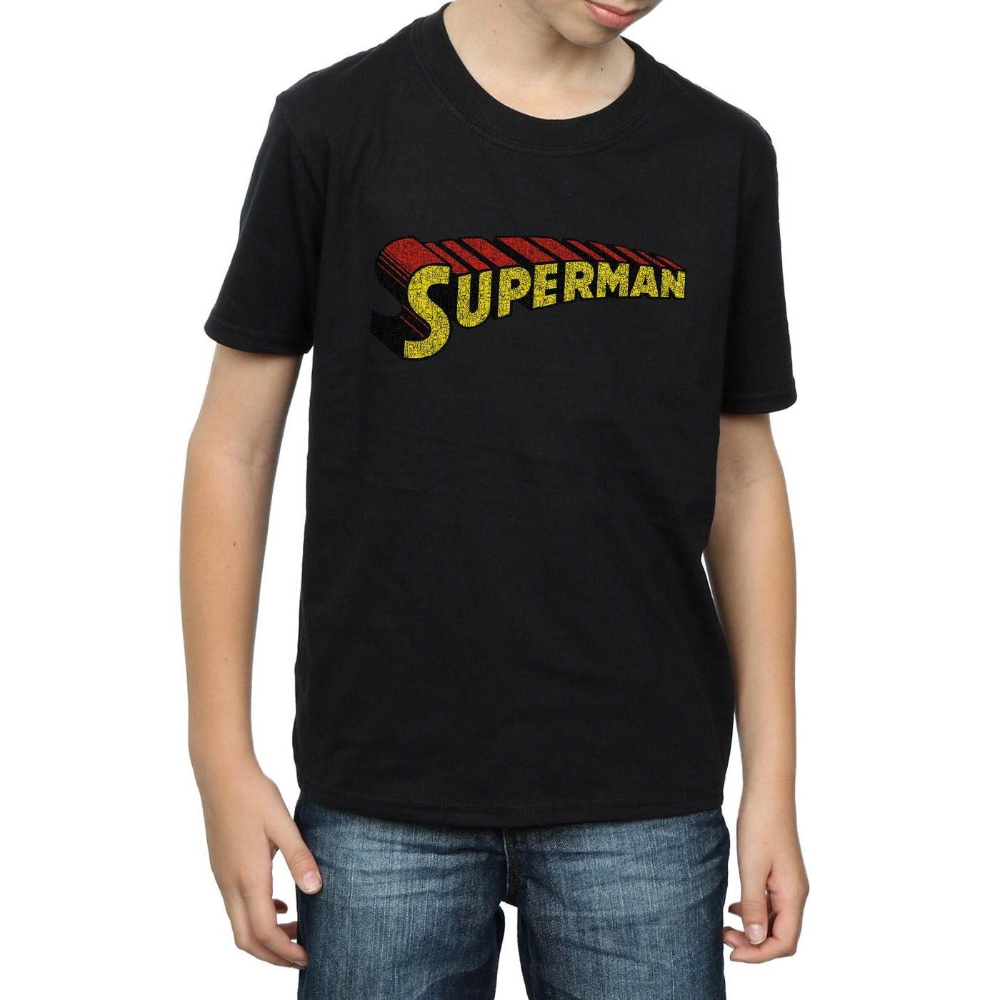 DC COMICS  Superman Telescopic Crackle Logo TShirt 