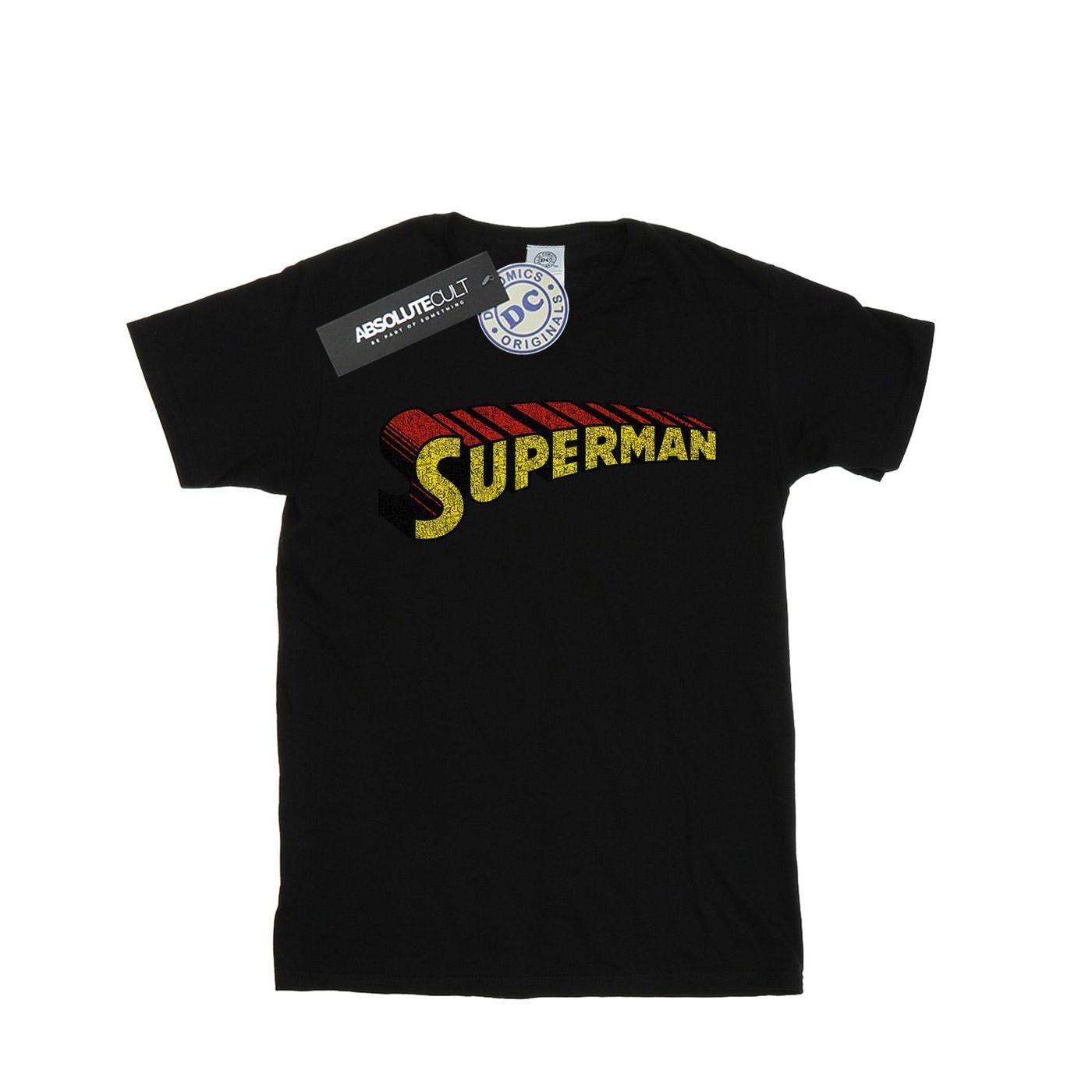 DC COMICS  Tshirt SUPERMAN TELESCOPIC CRACKLE LOGO 