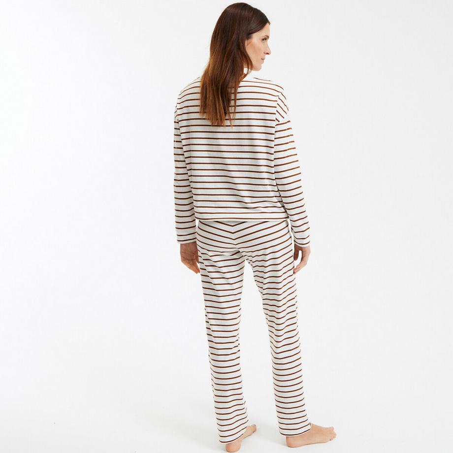 SO'HOME Pyjama Court Rayé en Coton  