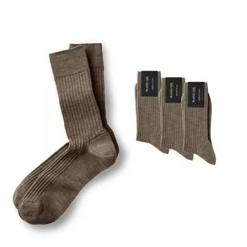 Merino Wollsocken in Cappuccino (3 Paar)