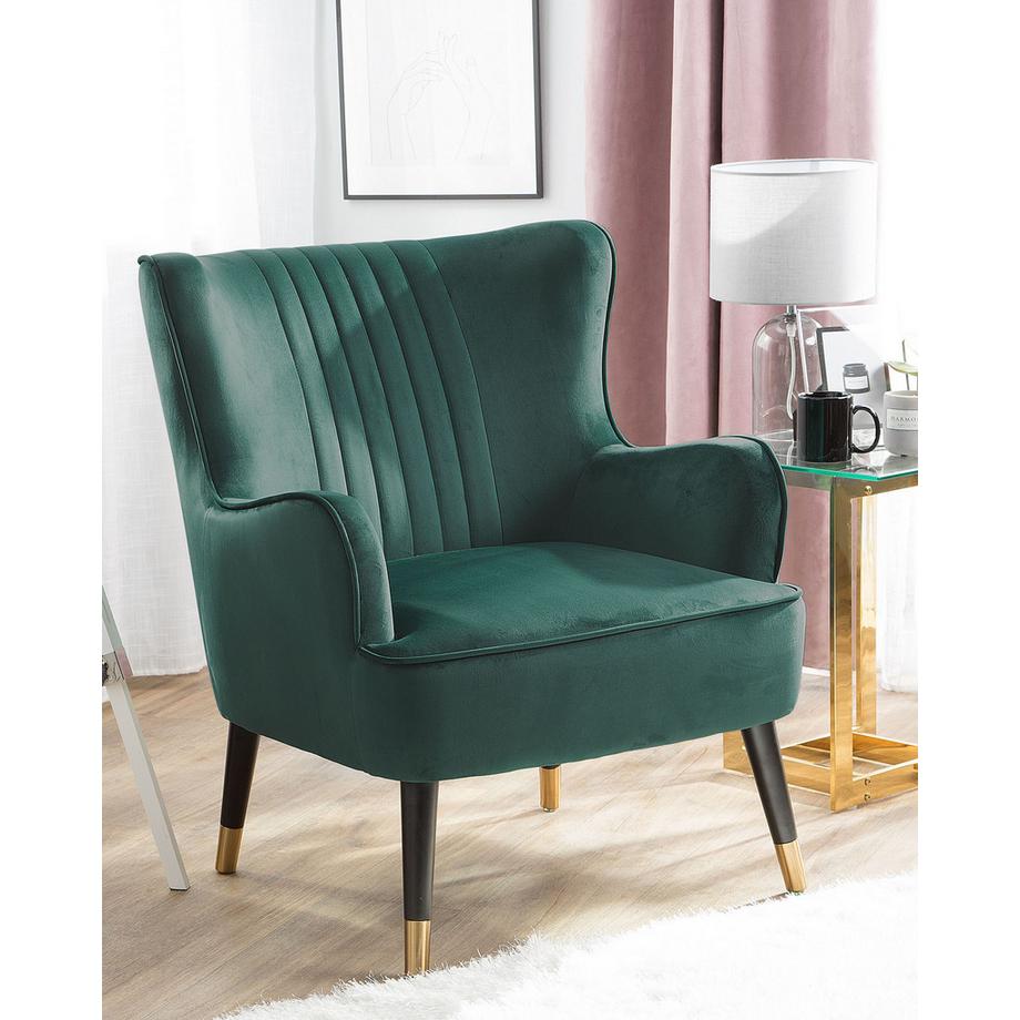 Beliani Poltrona Wingback en Velluto Glamour VARBERG  