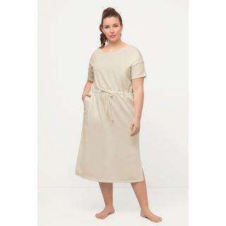 Ulla Popken Robe d'intérieur en molleton Oversize Col Rond Manches Courtes  