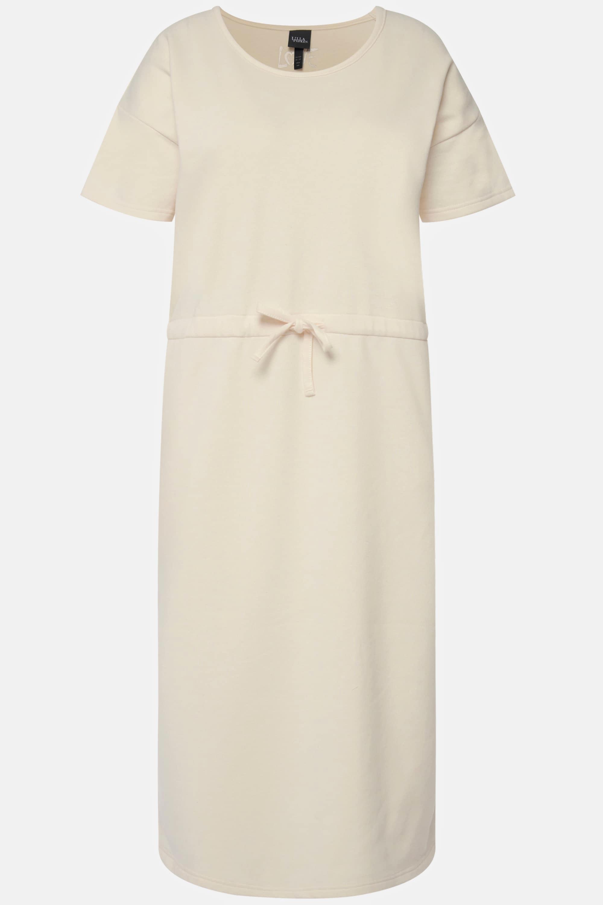 Ulla Popken Robe d'intérieur en molleton Oversize Col Rond Manches Courtes  