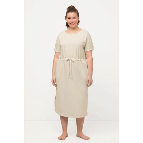 Ulla Popken Robe d'intérieur en molleton Oversize Col Rond Manches Courtes  
