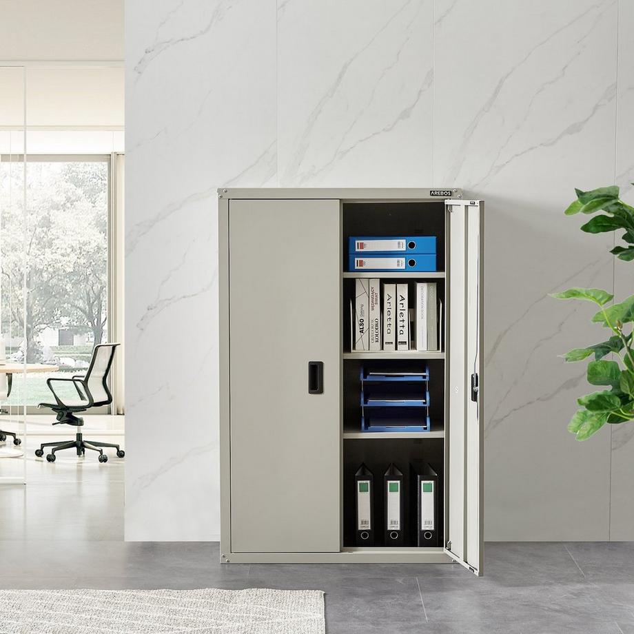 Arebos Aktenschrank Büroschrank Lagerschrank Materialschrank  Stahlschrank  