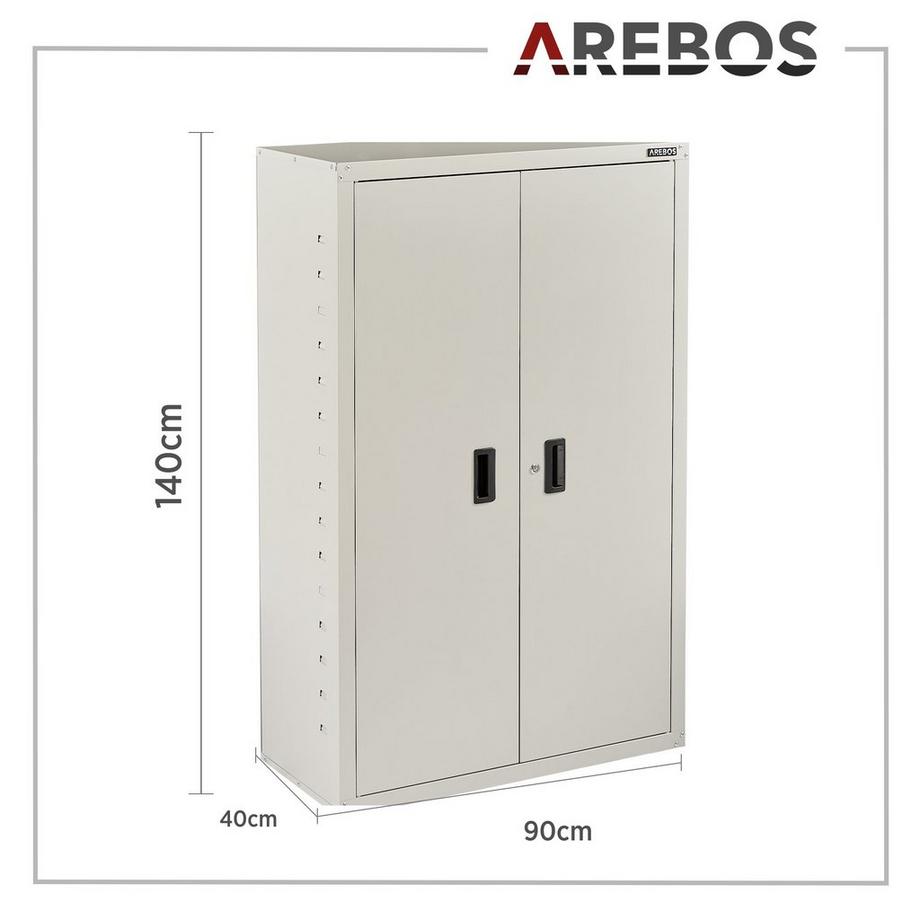 Arebos Aktenschrank Büroschrank Lagerschrank Materialschrank  Stahlschrank  