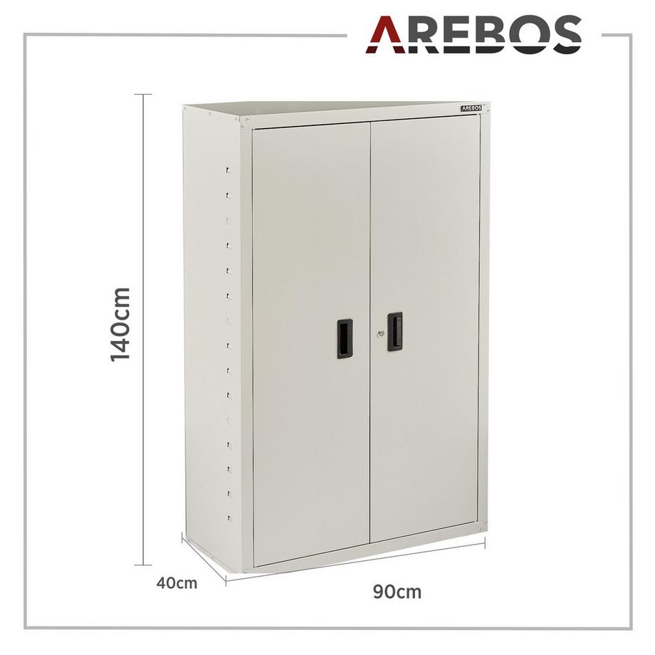 Arebos Aktenschrank Büroschrank Lagerschrank Materialschrank  Stahlschrank  