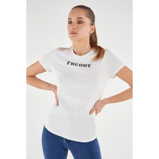 FREDDY Kurzarm T-Shirt mit Reptilmuster Logo  