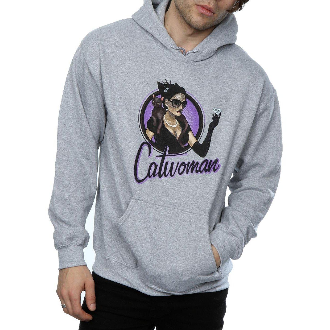 DC COMICS DC Bombshells Catwoman Felpa con Cappuccio  