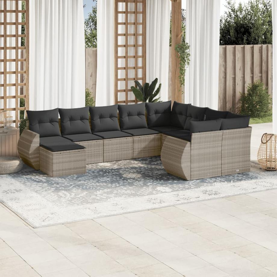 VidaXL set divano da giardino Polirattan  