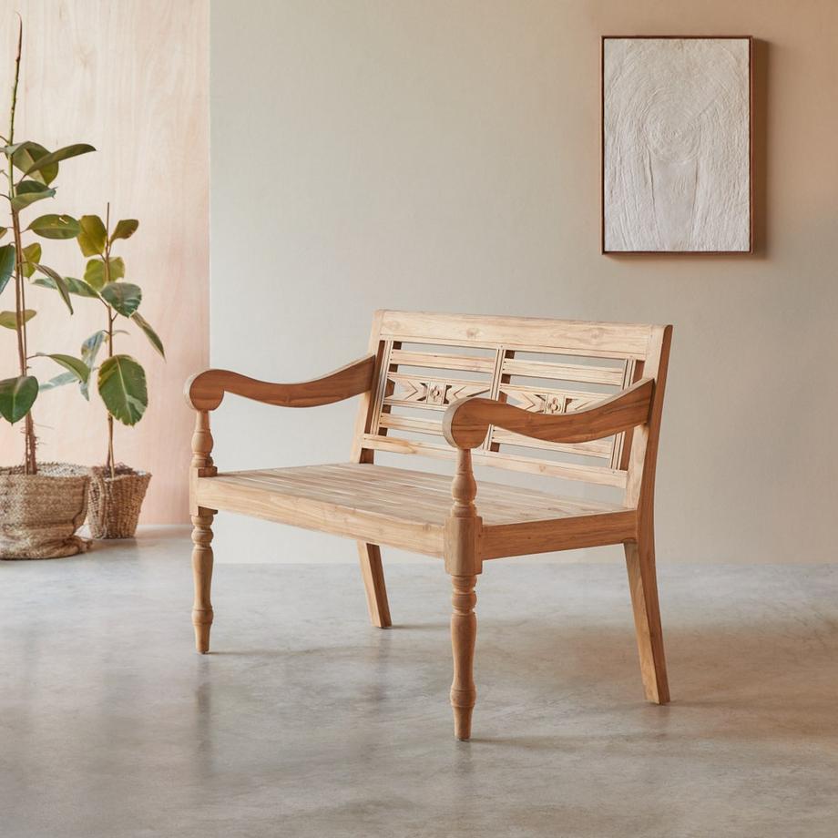 Tikamoon Banc en teck massif Marceau  