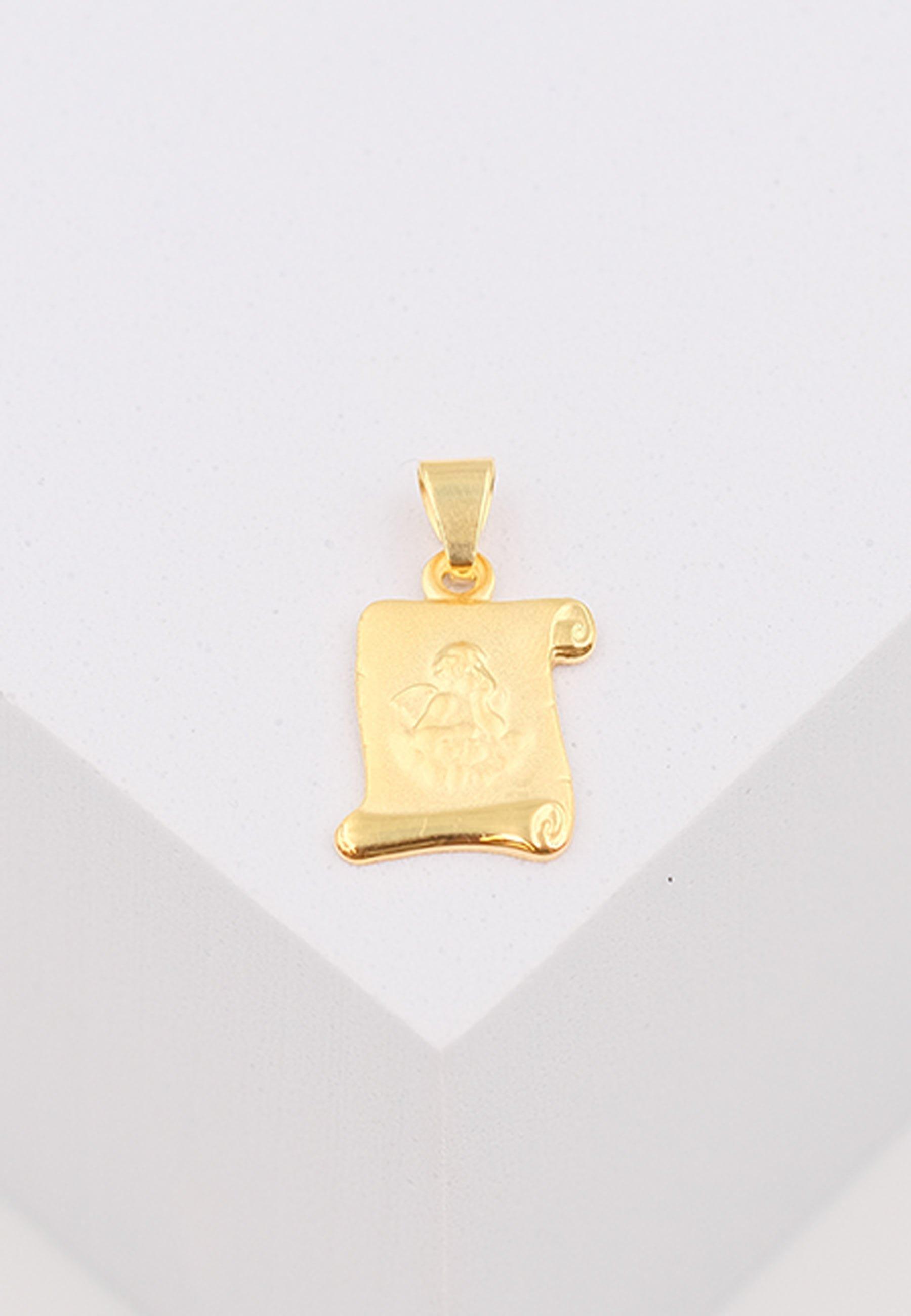 MUAU Schmuck  Pendentif ange en or jaune 750, rouleau, 16x10mm 