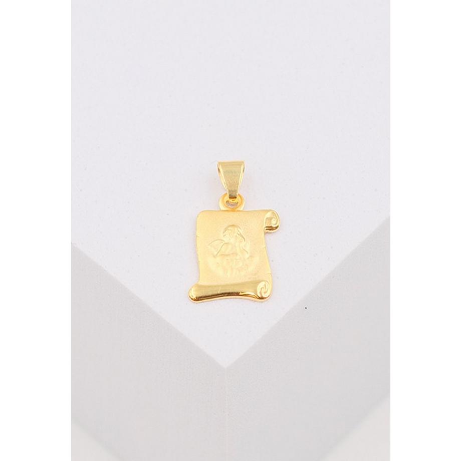 MUAU Schmuck  Engel Anhänger Gelbgold 750 Schriftrolle, 16x10mm 