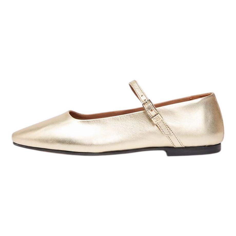 TOMMY HILFIGER Leder Ballerinas mit Metallic Finish  