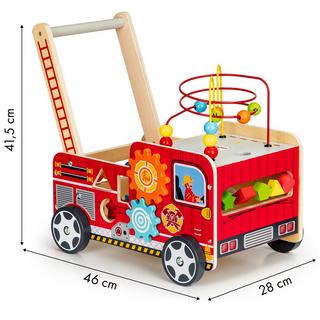 Northix  Poussoir éducatif en bois avec blocs pour enfants - Pompiers 