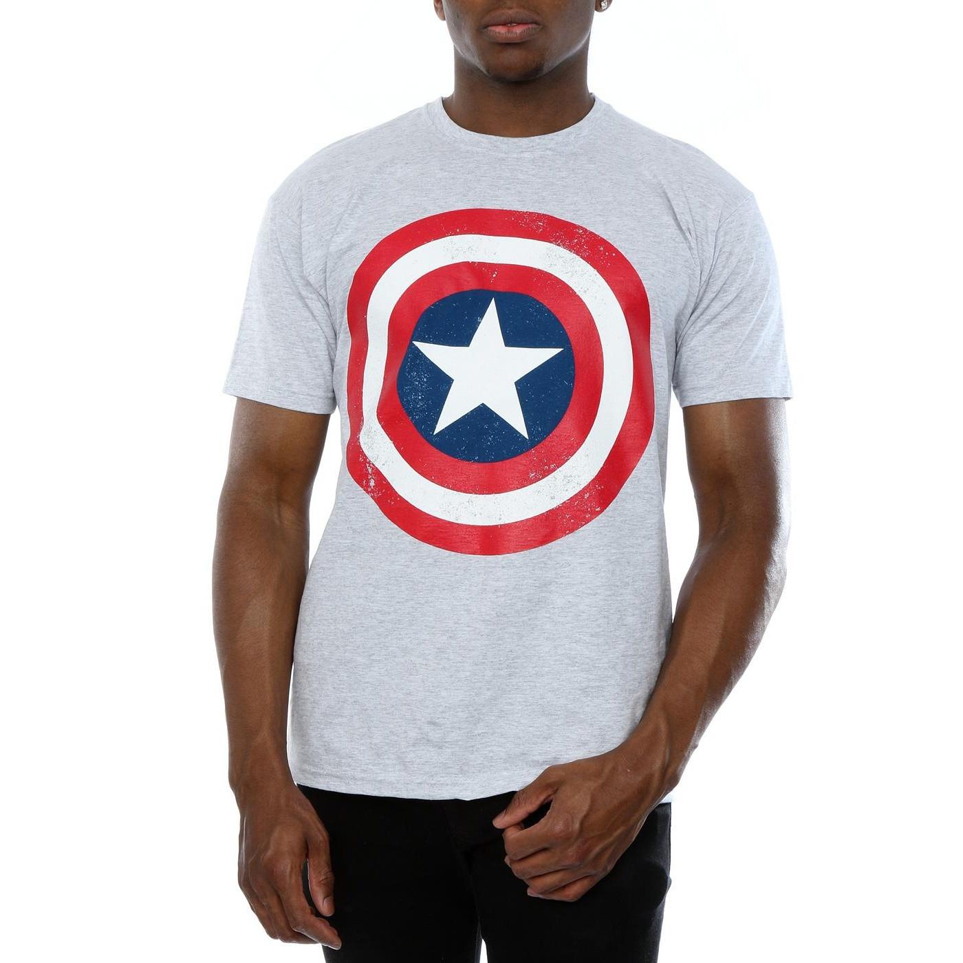 MARVEL  Tshirt CAPTAIN AMERICA DISTRESSED SHIELD 