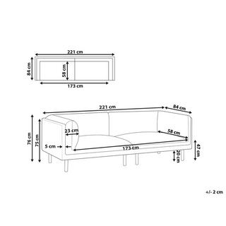 Beliani Divano 3 posti en Tessuto Moderno VORGOD  