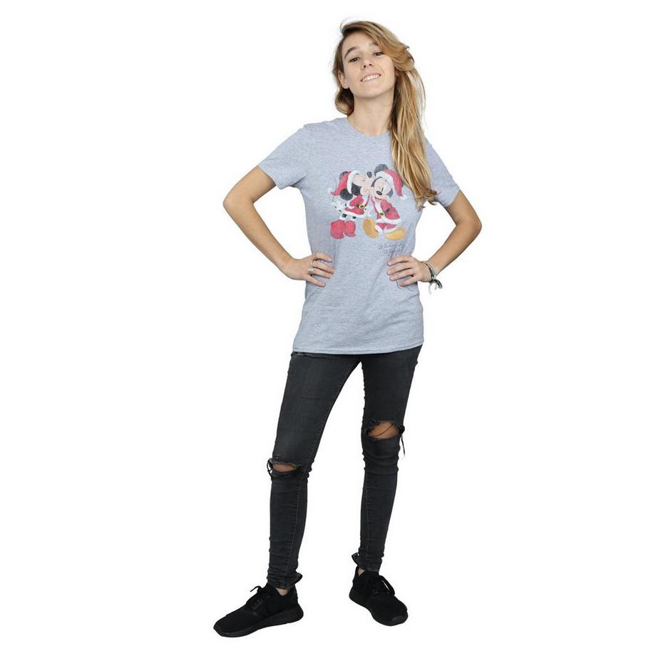 Disney Mickey e Minnie Mouse T-Shirt Bacio di Natale  