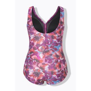 Ulla Popken Maillot de bain à bonnets souples motif floral scintillant  