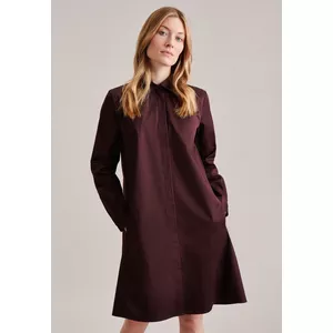 Kleid Uni glänzend Langarm Kragen