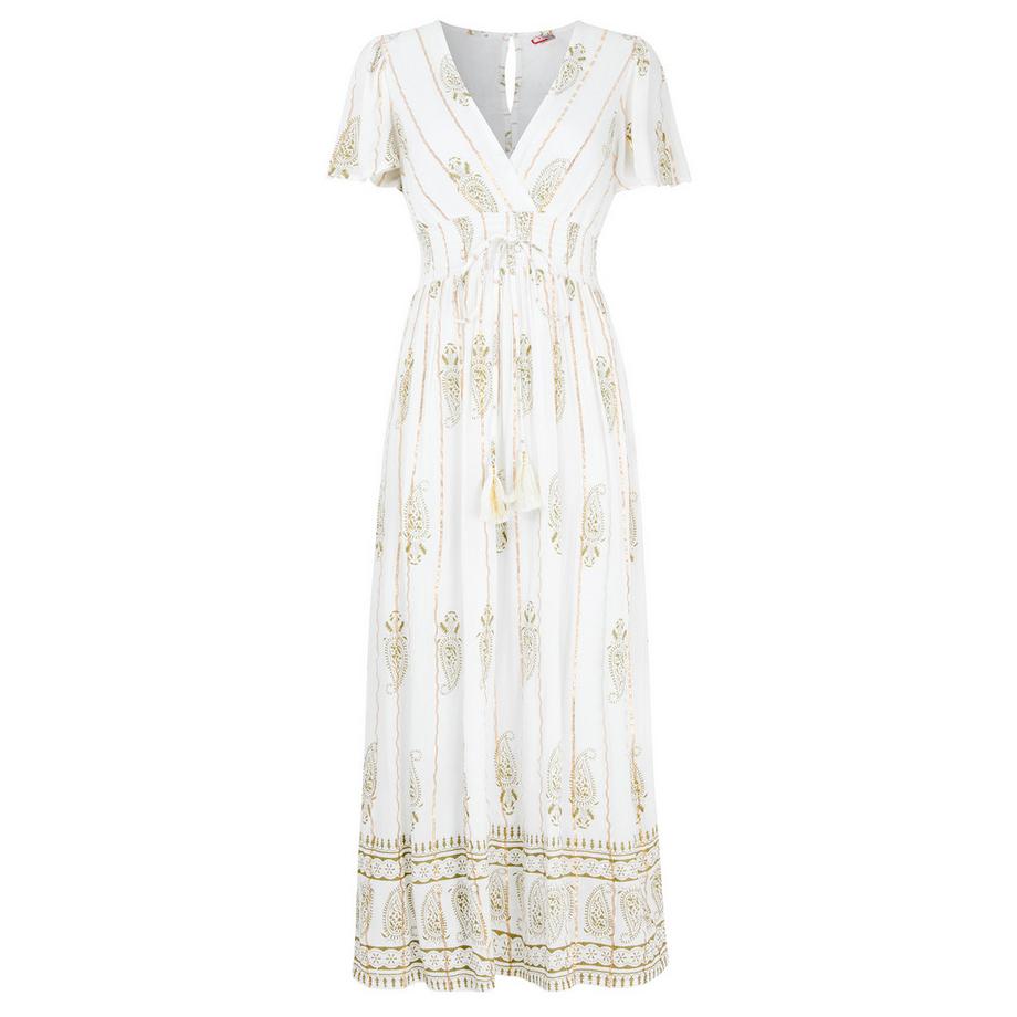 Joe Browns Maxikleid mit Wickelausschnitt und Bordüren Detail  