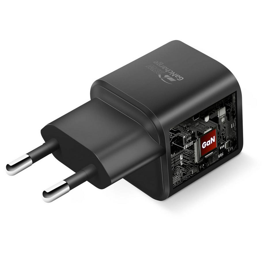 SWISSTEN  Chargeur GaN 35W + Câble USB C Noir 