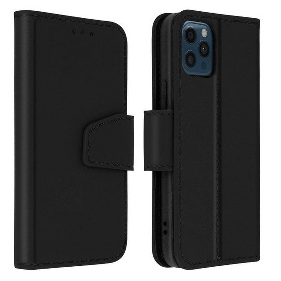 Avizar  Leder Hülle iPhone 12 Pro Max Schwarz 