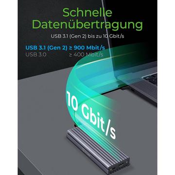 M.2 NVMe SSD Gehäuse mit Schreibschutz IB-1817M-C31 USB Type-C