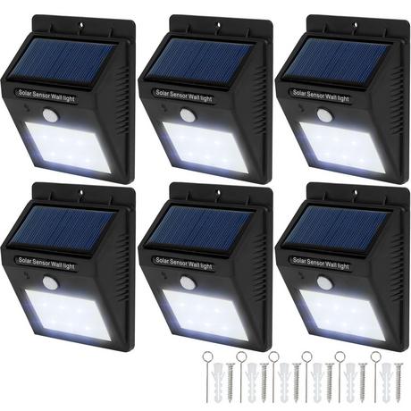 Tectake 6 LED Solar Leuchten mit Bewegungsmelder  